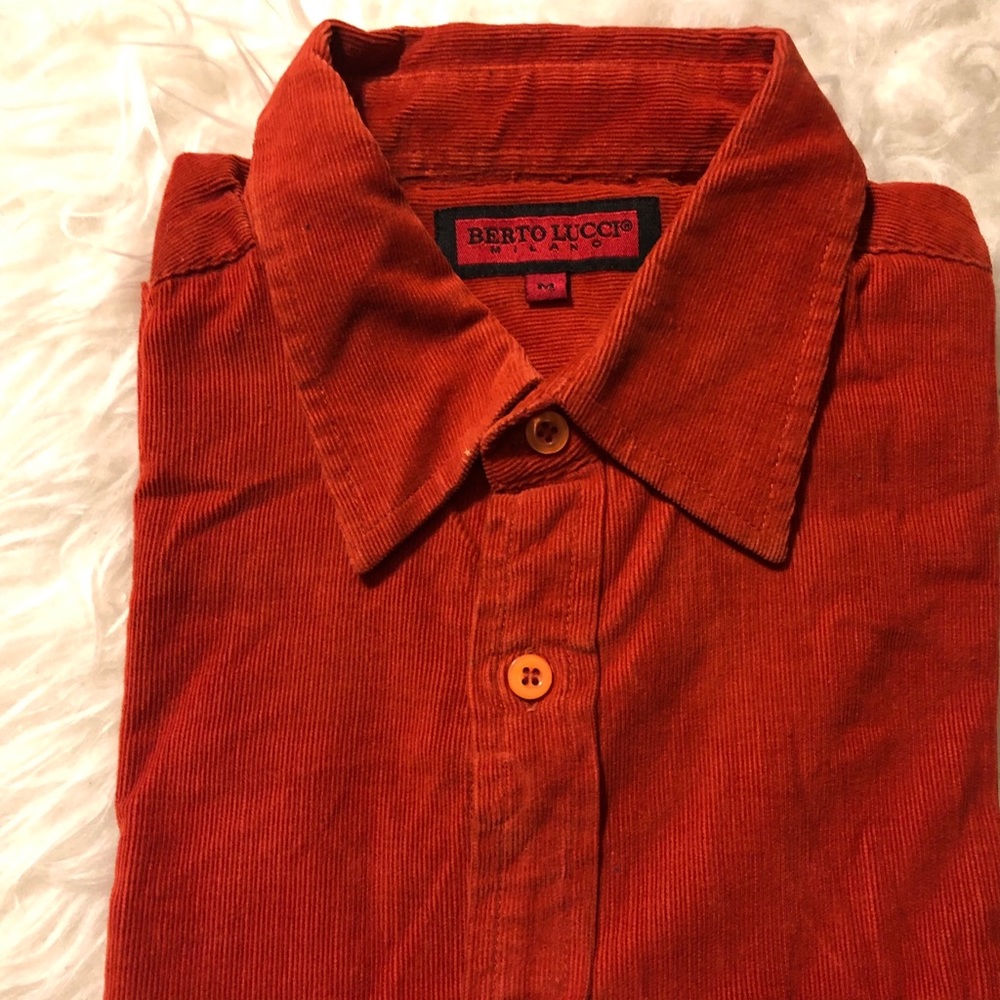 Berto Lucci Burnt Orange Corduroy Shirt